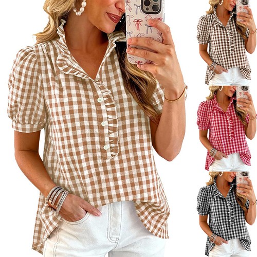 Ladies summer check top - summer,