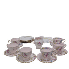 Tuscan Fine English Bone China Floral Tea Set - 14 Piece Bundle Pre-Owned Used 