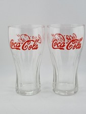 2 Coca Cola Drink Glasses Red