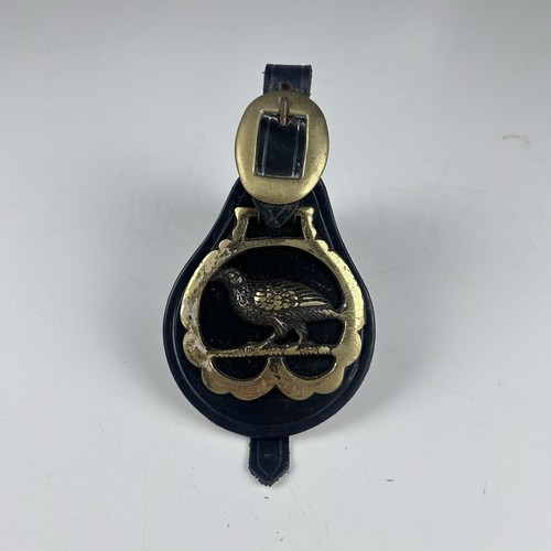 Antique vintage leather brass