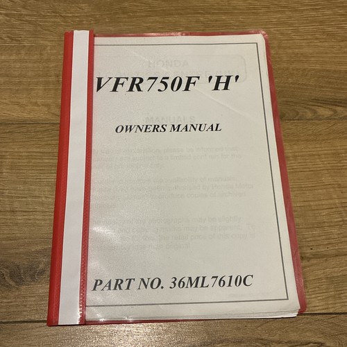 Honda vfr750f owners manual - honda,