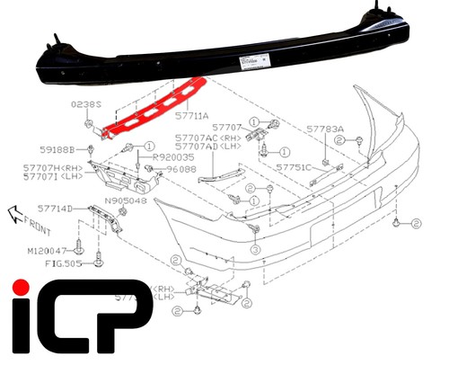 Rear bumper upper support - upper,
