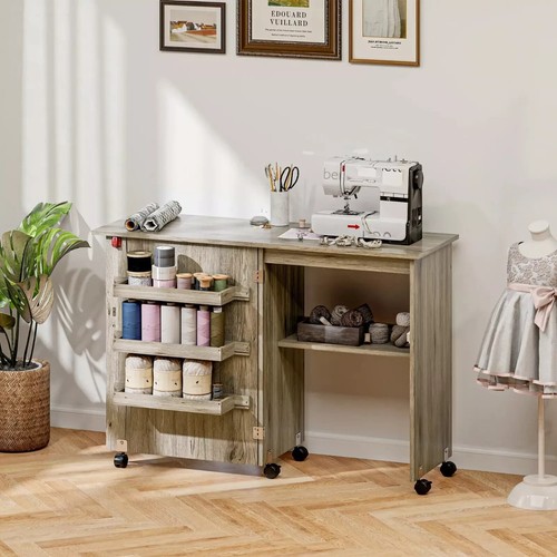 Grey folding sewing table drop - grey,