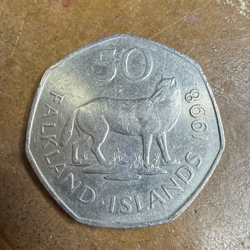 1998 50p coin falklands fox - 1998,