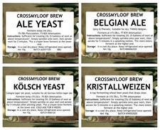 Home Brew Beer Yeast. Ale Yeast, Belgian, Pseudo Lager (Kolsch) & Wheat Beer.