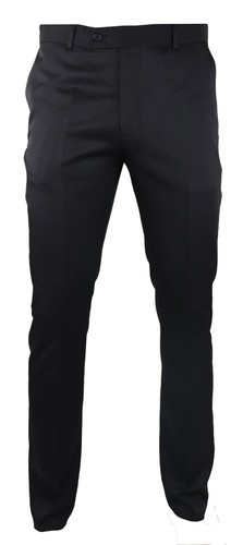 Men black satin trousers - black,