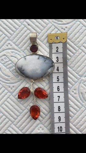 Sterling silver white agate - white, &