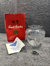 Lovely Rare Royal Brierley Variation of Crystal Honeysuckle Vase - 5" in a box