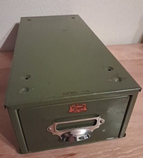 Vintage Metal Filing Index Card Drawer