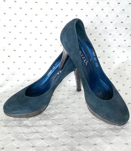 Womens leather suede heel - leather,
