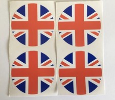 UNION JACK CAR ALLOY WHEEL CENTRE CAP STICKERS X4 UK BRITAIN MINI BM ALL SIZES