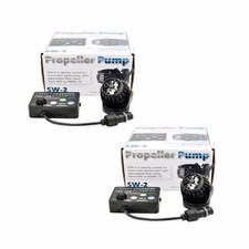 2 Pack Jebao SW2 Propeller Water Pump Wavemaker with Controller and Magnet Mount