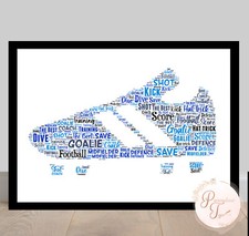 Personalised Football Boots Shoe Custom Word Art Astro Team Coach Gift Keepsake