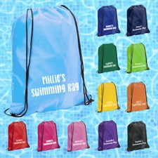 Personalised Kids Drawstring Swimming Bag Any Name Children's Swim Bag Any Name