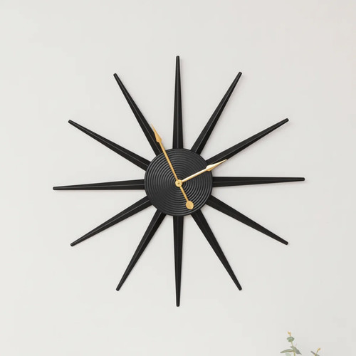 Black metal starburst - metal, detail