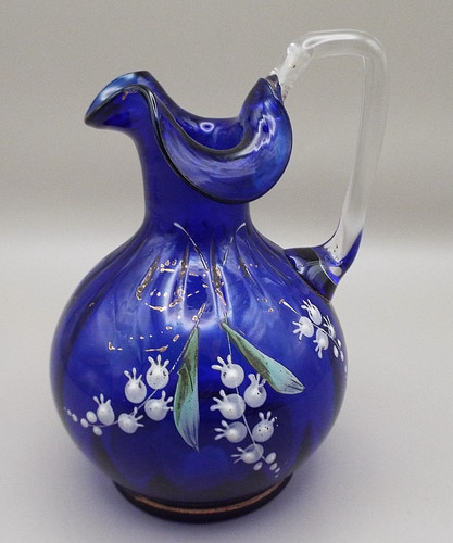 Vintage bohemian blue glass - blue,