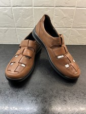 HOTTER TAN LEATHER FISHERMAN STYLE LEATHER SHOES SIZE 8.5. BRAND NEW.