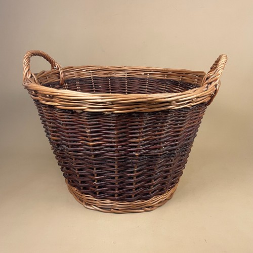 Round basket woven - woven, wicker