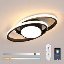 39W LED Ceiling Light Dimmable Remote Chandelier 39cm Oval Bedroom Ceiling Lamp
