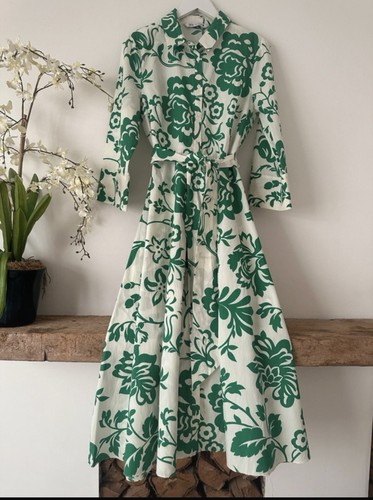 Zara green floral midi dress - zara,