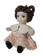 Zampiva Porcelain Baby Girl Doll Figure Spaghetti Hair Doll