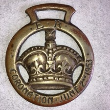 Queen Elizabeth E R Coronation June 2nd 1953 Horse Brass Commemorative Royal