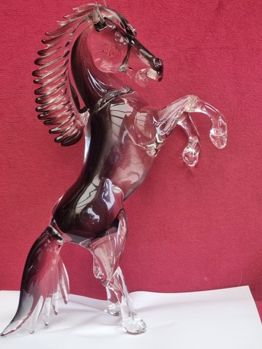 Murano prancing glass horse - prancing,