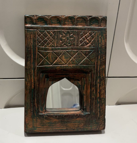 Hand carved wooden arched wall - arched,