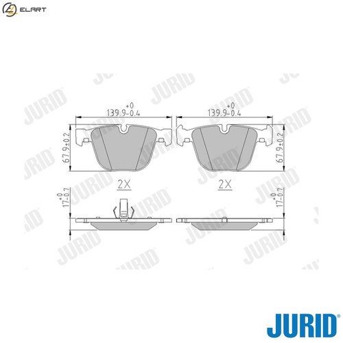 Brake pad set - pad,