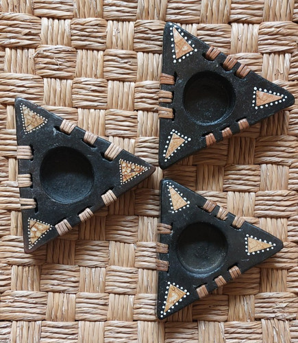 Ethnic triangular candle - ethnic,