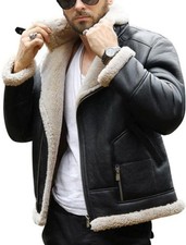 Bomber Jacket Men Black Faux