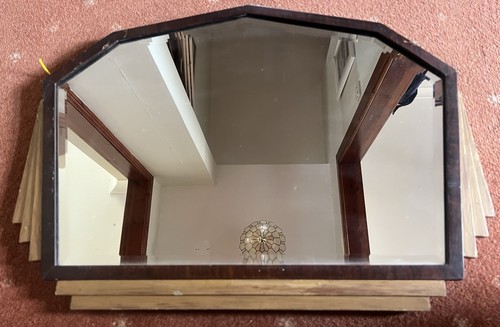 Art deco wooden overmantel - deco,