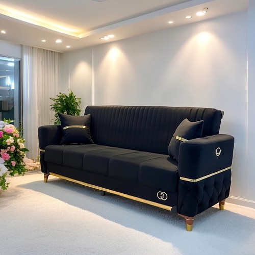 Black gold guggi - black, seater