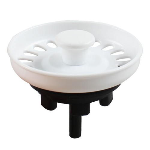White 74mm sink - white, stopper