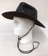 Bronco Cowboy Outback Oiled Brown Leather Hat Size L (Hol)