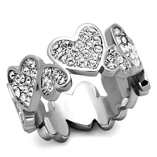 Ladies 10mm band ring heart