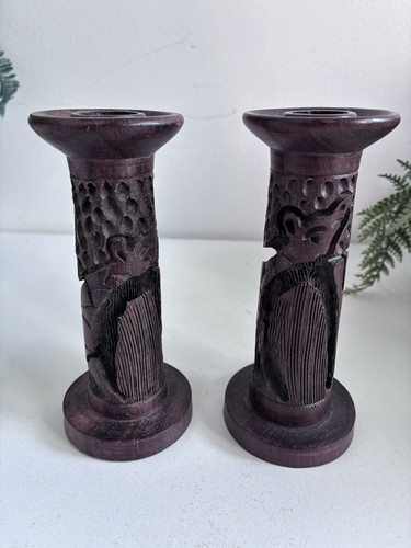 Pair hand carved - of,