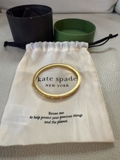 Kate Spade Set In Stone Hinged Gold Bangle Unwanted Gift New