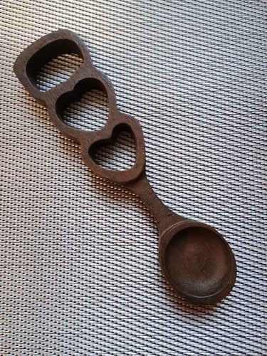 Vintage dark wood - , spoon