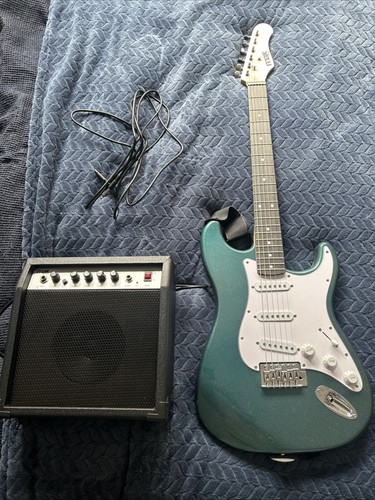 Electric guitar with amp - with,