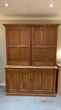 Victorian pine four door housekeepers cupboard