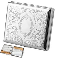 1 Piece Vintage Silver Cigarette Case Box Cigarette Case Can Holds 20 Cigarettes