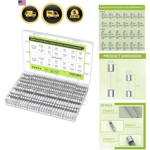 360pcs fast blow glass fuse - glass,