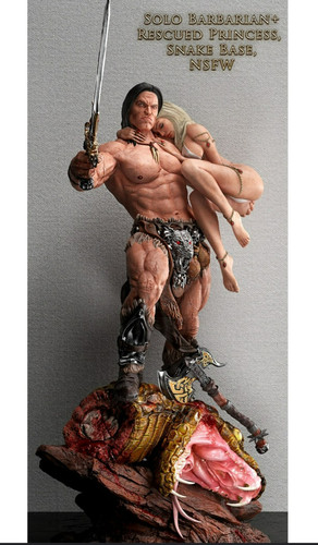 Barbarian with princess and
