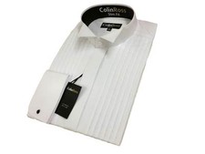 SLIMMER FIT Mens White Pleated