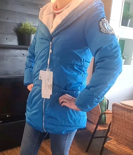 Blue down women jacket - , size