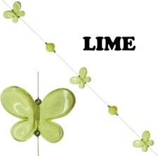 2 Lime Butterfly Curtain Tie Backs 65cm Wire string Fabric Drape Tiebacks  Jones