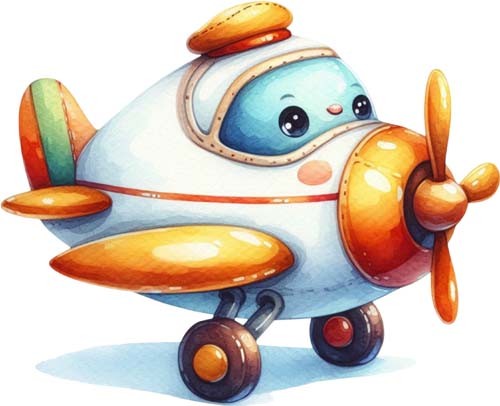 Cartoon airplane kids - cartoon, art