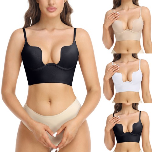 Backless low cut plunge bra - low,
