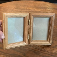 Vtg Solid Oak Hinged Double